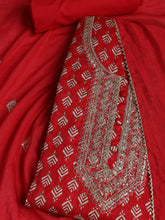 Neck Embroidered Cotton Blend Unstitched Suit With Dupatta